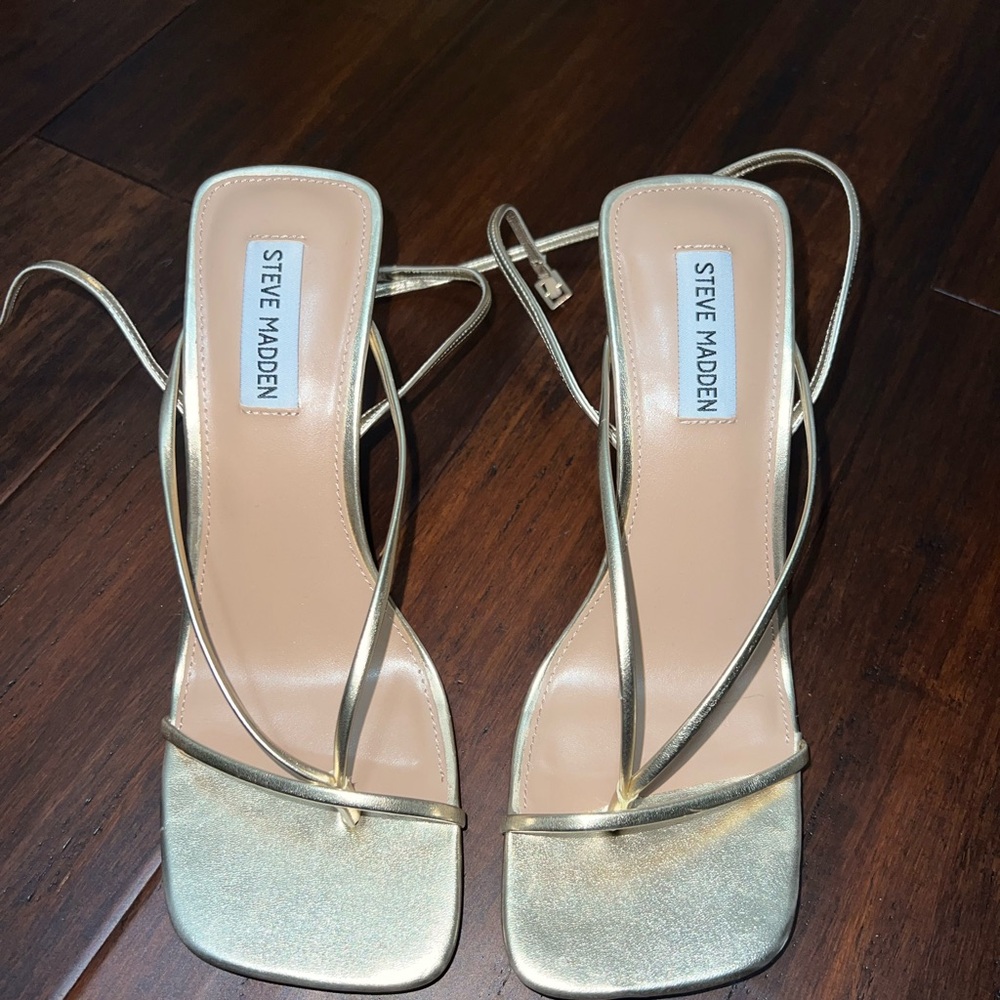 Gold Strappy Heeled Sandals
